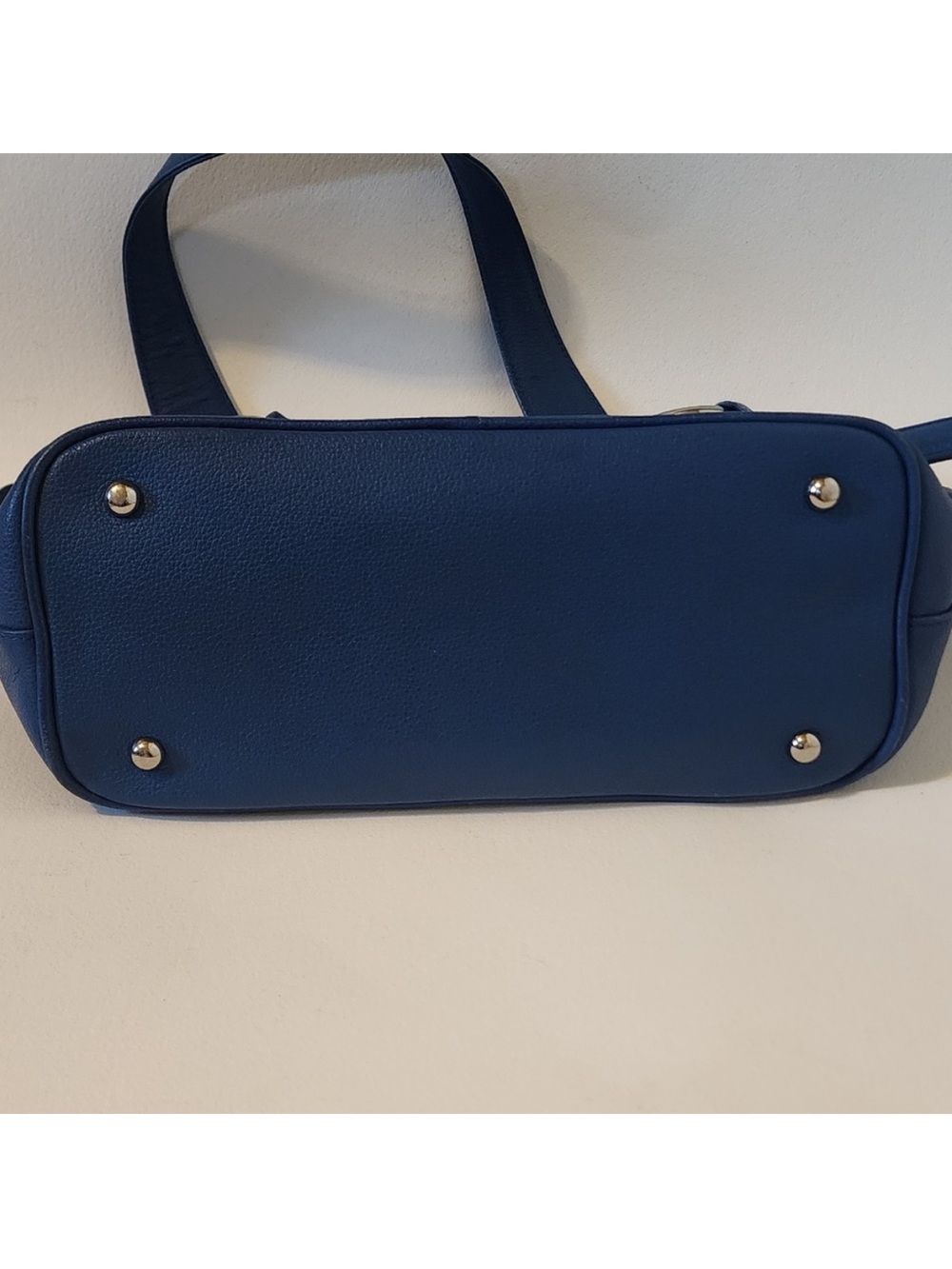 MCM Blue Leather Handbag with Detachable Coin Pouch - Picture 6 of 13